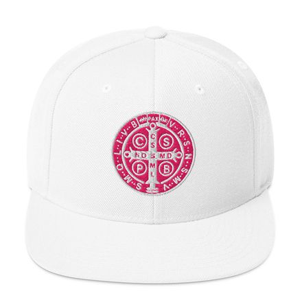 Classic Snapback, St. Benedict Medal, qiretu design, pink