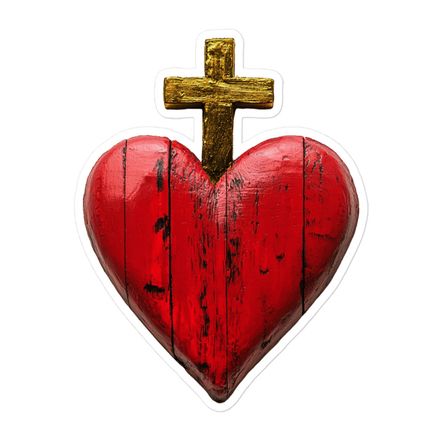 Sticker 5.5x5.5, Sacred Heart of Jesus, 9i93k9 design 