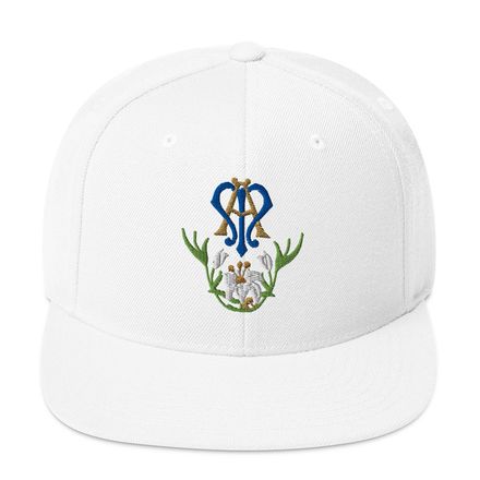 Classic Snapback, Auspice Maria, Crest with bottom flowers, ber1mq