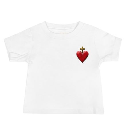 Baby Staple Tee, Sacred Heart of Jesus, 9i93k9 design, left chest