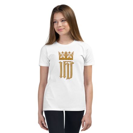 Youth Staple Tee, IHS with Crown, Golden Pattern, nlxdo1 