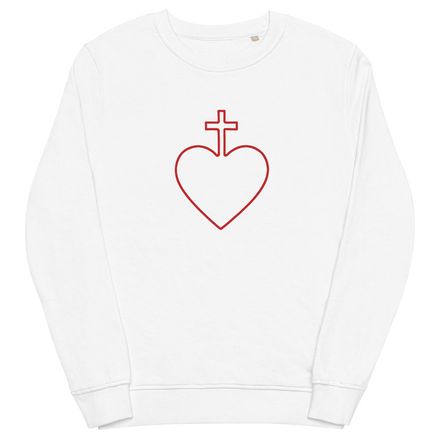 Unisex Organic Sweatshirt, Sacred Heart of Jesus, 7ugqf9 hollow design