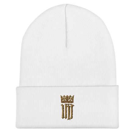 Cuffed Beanie, IHS with Crown, Golden Pattern, nlxdo1 