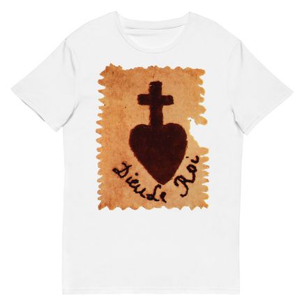 Men&#x27;s Premium Cotton T-Shirt, Sacré Coeur, Dieu de Roi, Vendée Chouan, sqpbrl design