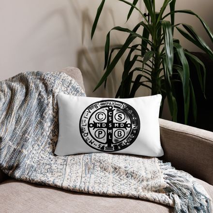 Pillow case 20x12, St. Benedict Medal, oih8m5 design