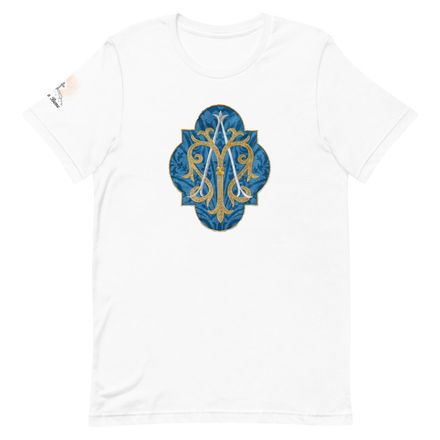 Unisex Staple T-Shirt, Auspice Maria, Crest with rounded Cross, u3bkt0