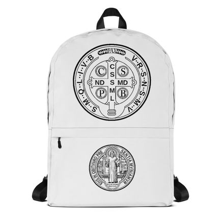 Backpack, St. Benedict Medal, filt5a design, back at top