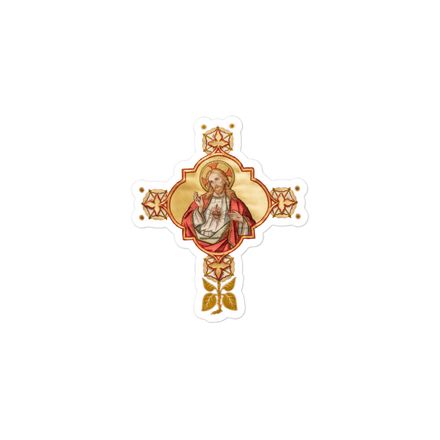 Sticker 3x3, Sacred Heart of Jesus, iu2q2g design 