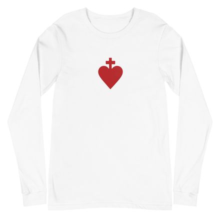 Unisex Long Sleeve Tee, Sacred Heart of Jesus, yjegla design