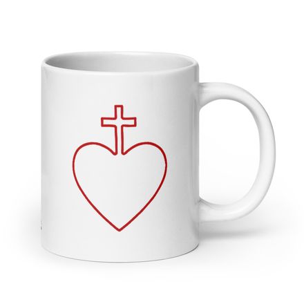   White Glossy Mug, 20oz, Sacred Heart of Jesus, 7ugqf9 hollow design