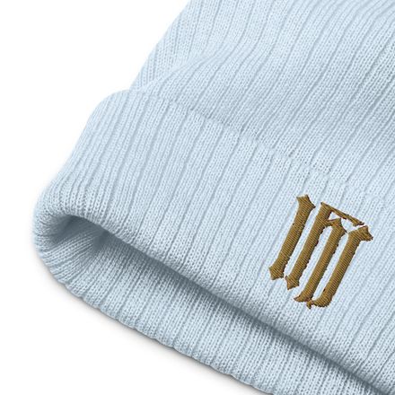 Ribbed Knit Beanie, IHS, Golden Pattern, gedziz