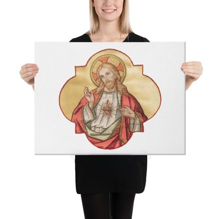 Canvas Print, 24x18, Sacred Heart of Jesus, eq75pu design 