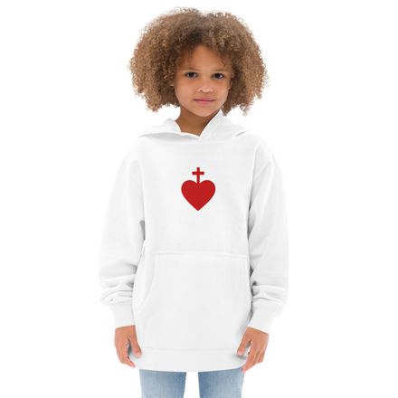Embroidered Kids Fleece Hoodie, Sacred Heart of Jesus, 7ugqf9 design
