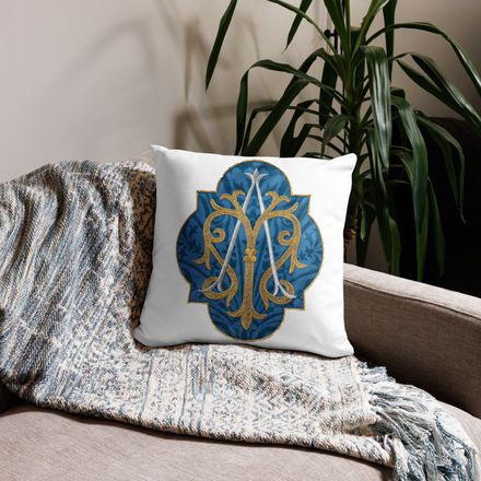 Pillow case 18x18, Auspice Maria, Crest with rounded Cross, u3bkt0