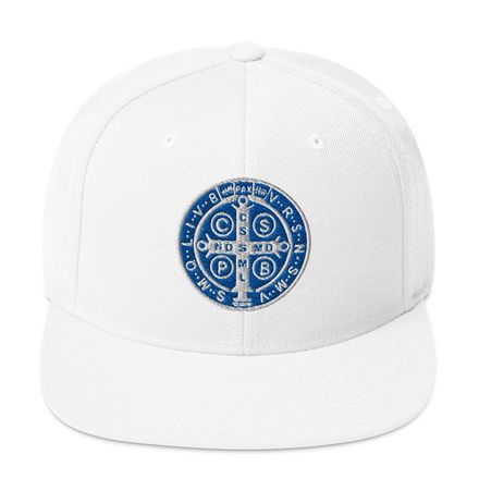 Classic Snapback, St. Benedict Medal, qiretu design, blue