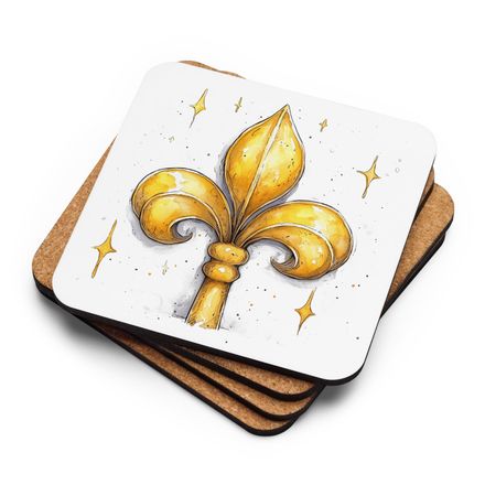Cork-Back Coaster, Fleur de Lys, kiurqq