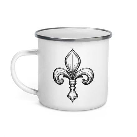 Enamel Mug, Fleur de Lys, 4g3tyi 