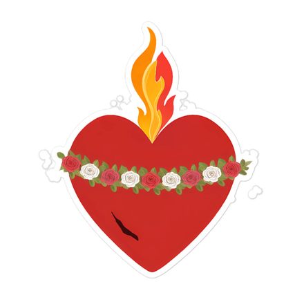 Sticker 5.5x5.5, Immaculate Heart Of Mary, ruzlxj design