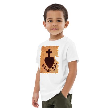 Organic Cotton Kids T-Shirt, Sacré Coeur, Dieu de Roi, Vendée Chouan, sqpbrl design