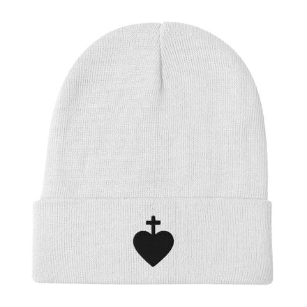 Knit Beanie, Sacred Heart of Jesus, 7ugqf9, black