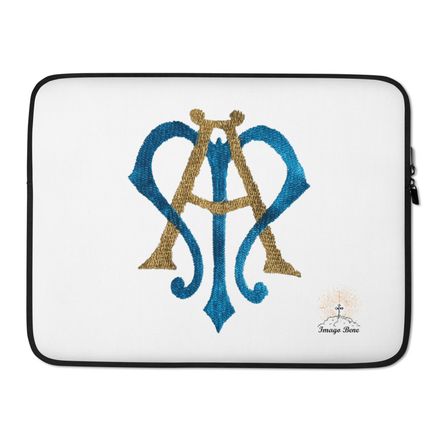 Laptop Sleeve, Auspice Maria, Crest with outer edge, rphg0v
