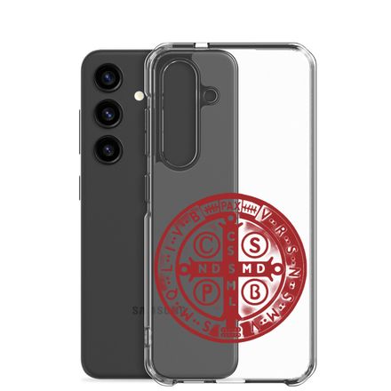 Clear Case for Samsung, St. Benedict Medal, oih8m5 design, red