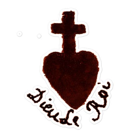 Sticker 5.5x5.5, Sacré Coeur, Dieu de Roi, Vendée Chouan, obymh4 design