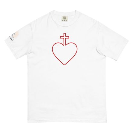 Unisex Garment-Dyed Heavyweight T-Shirt, Sacred Heart of Jesus, 7ugqf9 hollow design
