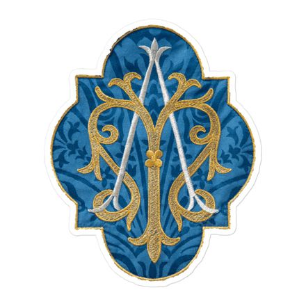 Sticker 5.5x5.5, Auspice Maria, Crest with rounded Cross, u3bkt0