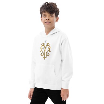 Kids Fleece Hoodie, Auspice Maria, Crest, kgvlsx