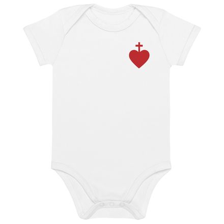 Organic Cotton Baby Bodysuit, Sacred Heart of Jesus, 7ugqf9 design 