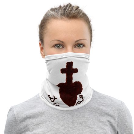 Neck Gaiter, Sacré Coeur, Dieu de Roi, Vendée Chouan, obymh4 design, half size