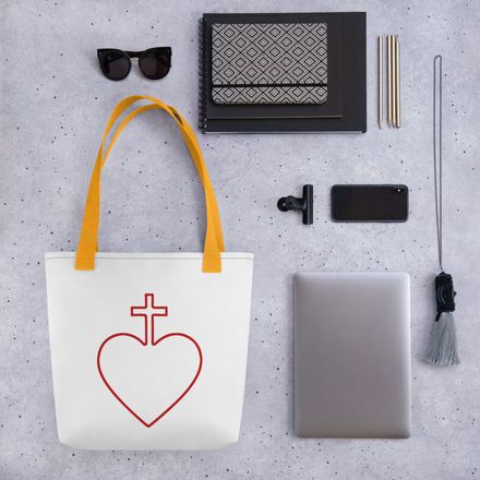 Tote Bag, Sacred Heart of Jesus, 7ugqf9 hollow design