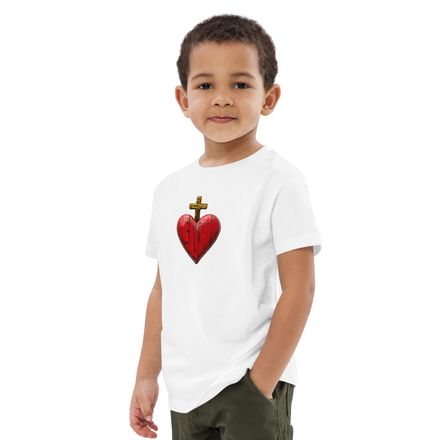 Organic Cotton Kids T-Shirt, Sacred Heart of Jesus, 9i93k9 design
