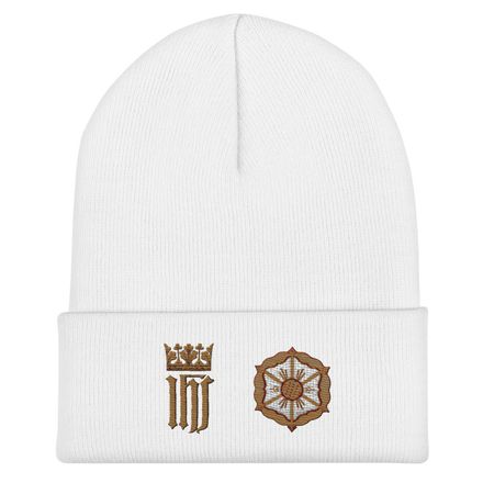 Cuffed Beanie, IHS with Crown And Monstrance, lwaktc