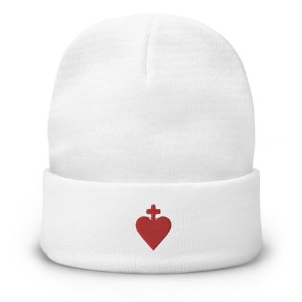 Knit Beanie, Sacred Heart of Jesus, yjegla design