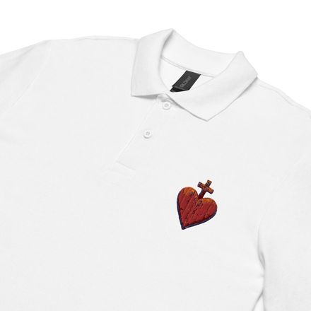 Unisex Pique Polo Shirt, Sacred Heart of Jesus, 9i93k9 design