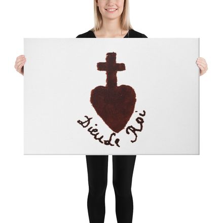 Canvas Print, 36x24, Sacré Coeur, Dieu de Roi, Vendée Chouan, obymh4 design