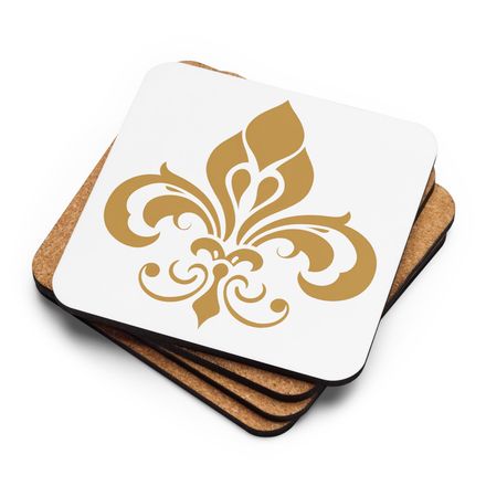 Cork-Back Coaster, Fleur de Lys, pt5ruy