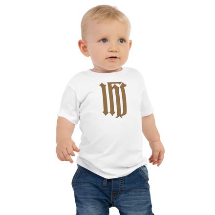 Embroidered Baby Staple Tee, IHS, Golden Pattern, gedziz