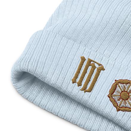 Ribbed Knit Beanie, IHS with Monstrance, ehrclq