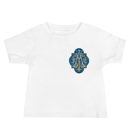 Baby Staple Tee, Auspice Maria, Crest with rounded Cross, u3bkt0, left chest