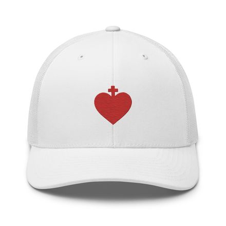 Retro Trucker Hat, Sacred Heart of Jesus, zhw6bo design 