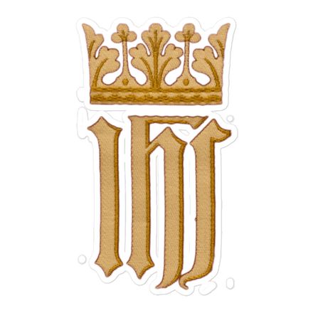 Sticker 5.5x5.5, IHS with Crown, Golden Pattern, nlxdo1