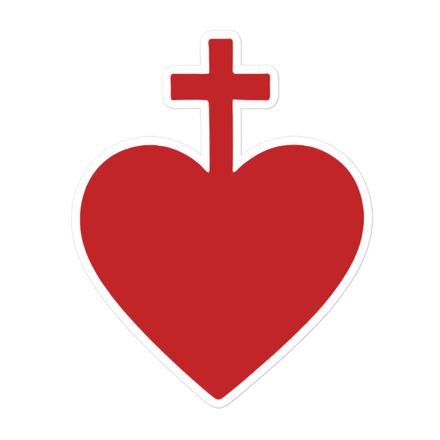 Sticker 5.5x5.5, Sacred Heart of Jesus, 7ugqf9 design 