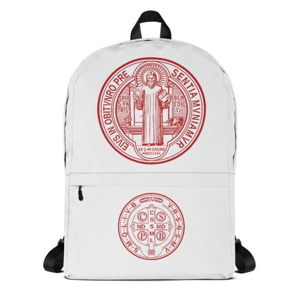 Backpack, St. Benedict Medal, filt5a design, red