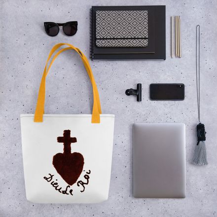 Tote Bag, Sacré Coeur, Dieu de Roi, Vendée Chouan, obymh4 design