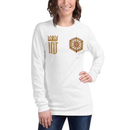 Unisex Long Sleeve Tee, IHS with Crown And Monstrance, lwaktc