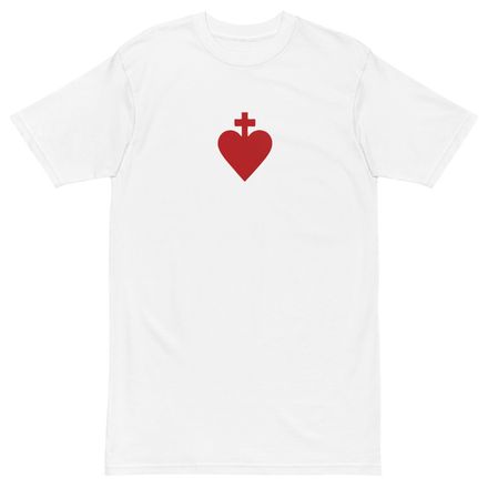 Men&#x27;s Premium Heavyweight Tee, Sacred Heart of Jesus, yjegla design