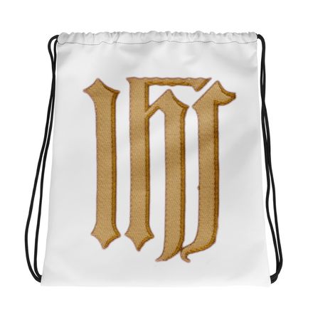 Drawstring Bag, IHS, Golden Pattern, gedziz